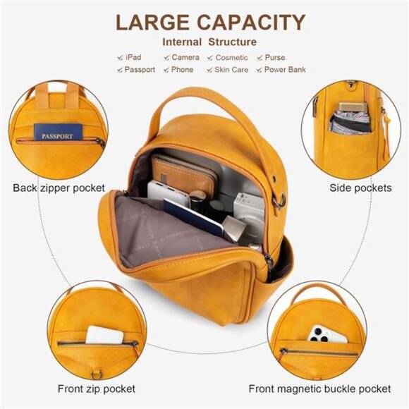 Mini Backpack Fashion for Women Yellow